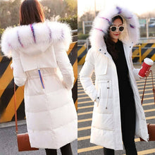 Load image into Gallery viewer, Fashionable High Quality hooded down coat ladies Parker Jacket Large Collar Trim Winter Top Warm Fur Lined Coats