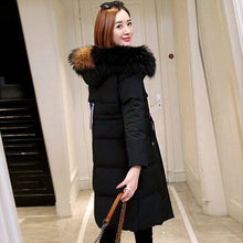 Load image into Gallery viewer, Fashionable High Quality hooded down coat ladies Parker Jacket Large Collar Trim Winter Top Warm Fur Lined Coats