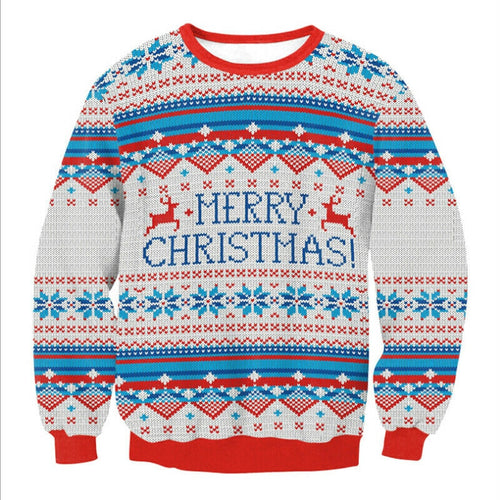 2019 Santa Claus Xmas Patterned Sweater Ugly Christmas Sweaters Tops Men Women Funny Pullovers Blusas Hot Fashion