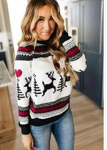 2020 Fashion  US Women Loose Christmas Xmas Knitted Pullover Jumper Sweater Long Sleeve Top S-2XL