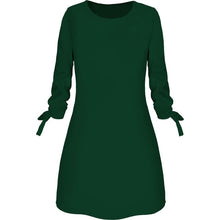 Load image into Gallery viewer, Dress Women платье Fashion Casual O-neck Solid Three Quarter Bow Elegant Straigth Dress Spring Loose Mini Dresses Free Ship Z4