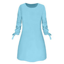Load image into Gallery viewer, Dress Women платье Fashion Casual O-neck Solid Three Quarter Bow Elegant Straigth Dress Spring Loose Mini Dresses Free Ship Z4