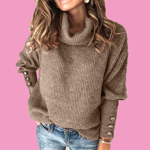 5XL Turtleneck Knitted Sweaters Women Winter Autumn Long Sleeve Rivet Pullover Sweater New Casual Pullover Streetwear Tops Femme