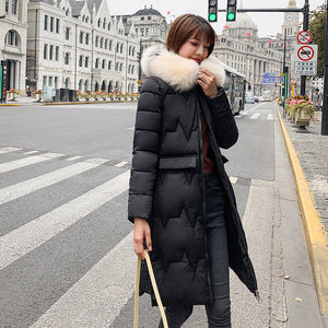 Winter Long Down Coat Women 2019 Thick Hooded Zipper Coat Plus Size Bread clothing Outwear White Duck Down Warm Parkas Jacket