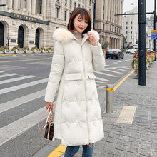 Load image into Gallery viewer, Winter Long Down Coat Women 2019 Thick Hooded Zipper Coat Plus Size Bread clothing Outwear White Duck Down Warm Parkas Jacket