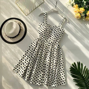 Marwin 2019 New-Coming Summer Women Spaghetti Strap Print Floral Sleeveless Empire Beach Dresses High Street Style