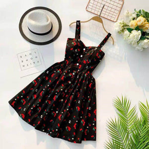 Marwin 2019 New-Coming Summer Women Spaghetti Strap Print Floral Sleeveless Empire Beach Dresses High Street Style