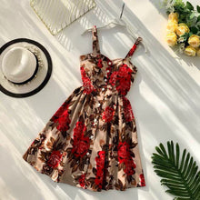 Load image into Gallery viewer, Marwin 2019 New-Coming Summer Women Spaghetti Strap Print Floral Sleeveless Empire Beach Dresses High Street Style